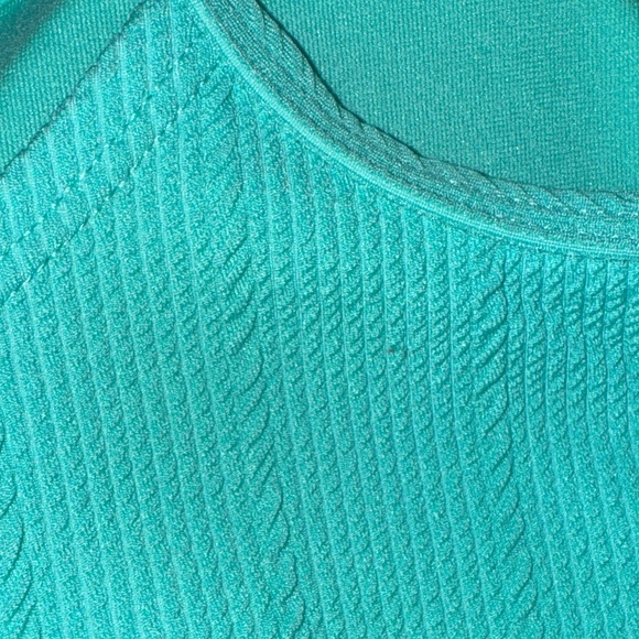 Turquoise Ribbed Bandeau Top - Picture 4 of 5
